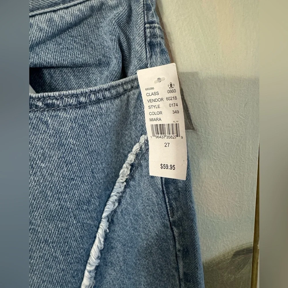 PACSUN Eco Medium Blue Frayed High Waisted Bootcut Jeans NWT Size 27 - Picture 10 of 11